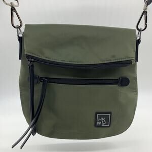 IHKWIP Foldover Saddle Crossbody with RFID Green Military Olive Purse